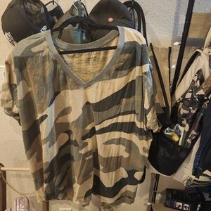 Camo V-Neck T-Shirt
